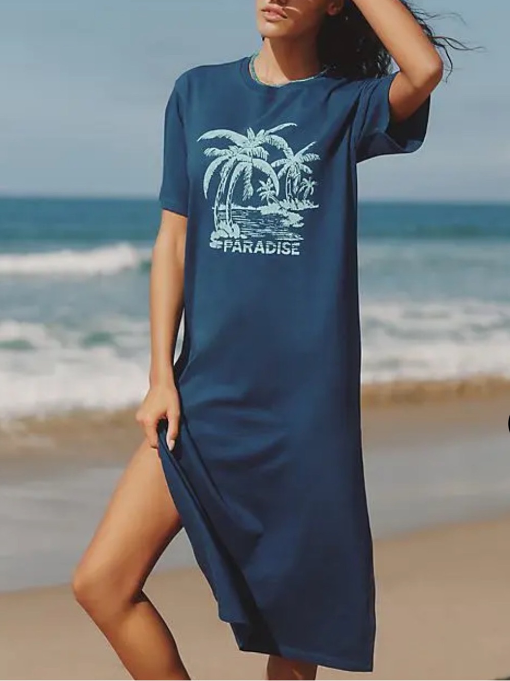 Blue 'Paradise' Beach Coverup Dress